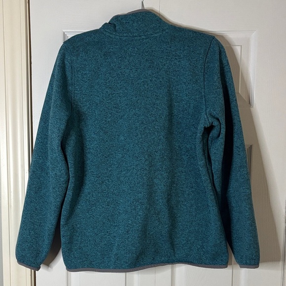 L.L. Bean Teal Sweater with Gray Trim - Picture 3 of 5